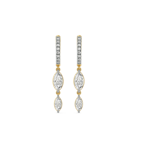 Marquise Drop Lab Grown Diamond Hoops
