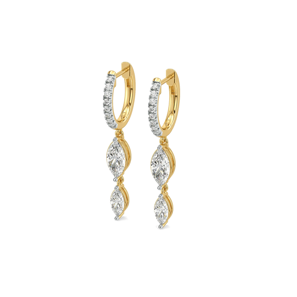 Marquise Drop Lab Grown Diamond Hoops