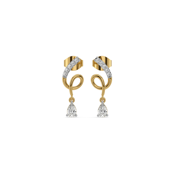 Pear Loop Lab Grown Diamond Drop Earrings