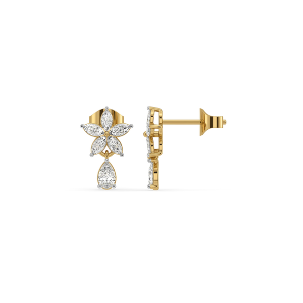 Viez Floral Lab Grown Diamond Earrings