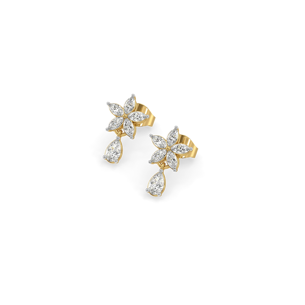 Viez Floral Lab Grown Diamond Earrings