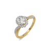 Oval Halo Lab Grown Diamond Ring - Perspective View
