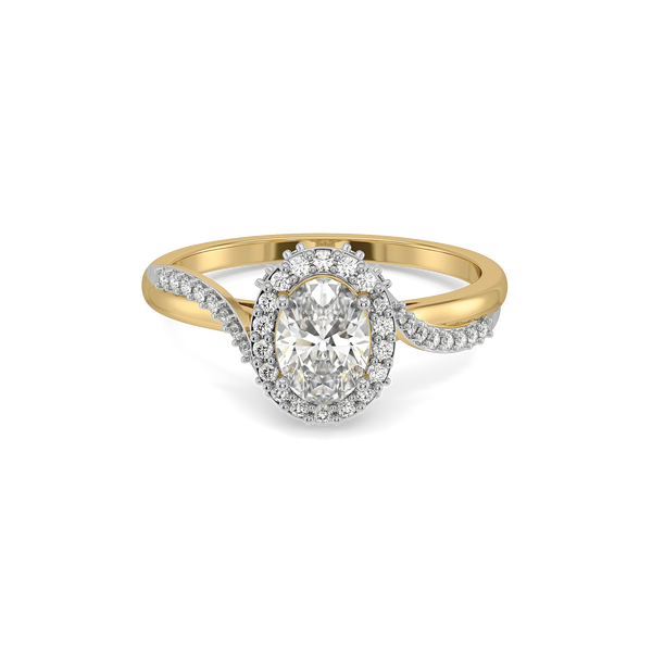 Oval Halo Lab Grown Diamond Ring - Front View