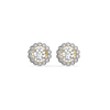 Scalloped Halo Lab Grown Diamond Earrings - Front View