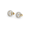 Scalloped Halo Lab Grown Diamond Earrings - Perspective View