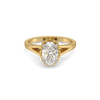 Oval Lotus Lab Grown Diamond Solitaire Ring - Front View
