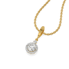 Round Solitaire Lab Grown Diamond Halo Pendant - Perspective View