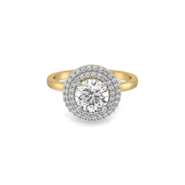 Double Halo Lab Grown Diamond Ring - Front View