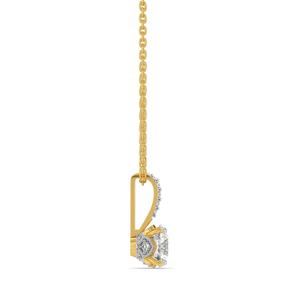 Classic Round Lab Grown Diamond Pendant - Side View