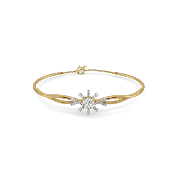 Starlit Cluster Lab Grown Diamond Bangle - Front View