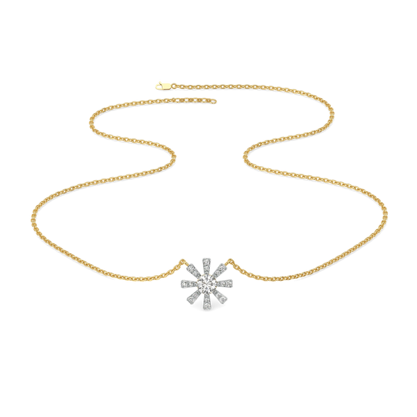 Starlit Cluster Lab Grown Diamond Necklace - Laid View