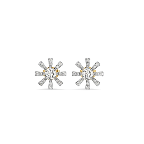 Starlit Cluster Lab Diamond Stud Earrings - Front View