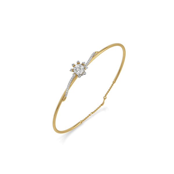 Star Bloom Lab Grown Diamond Bangle - Perspective View