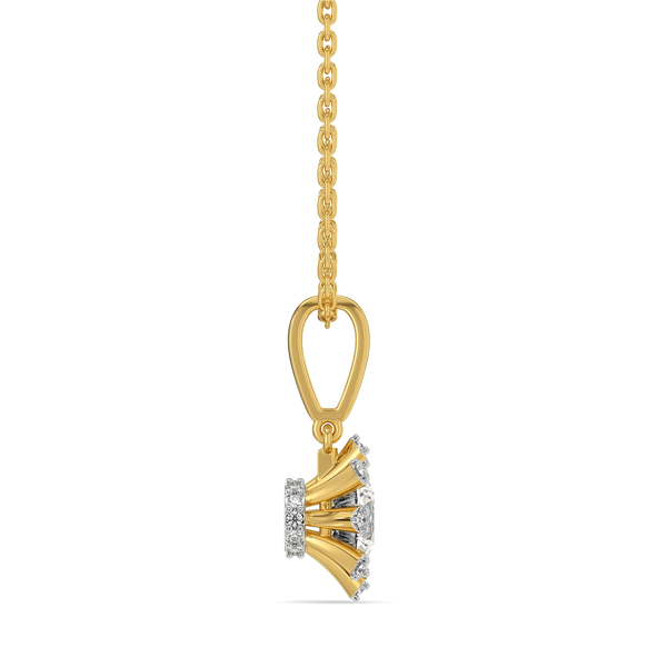 Sunburst Lab Grown Diamond Pendant - Side View
