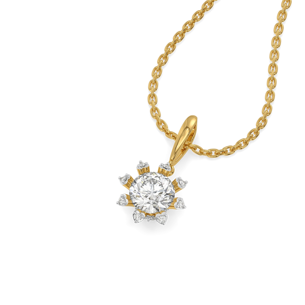 Star Bloom Lab Grown Diamond Pendant - Perspective View