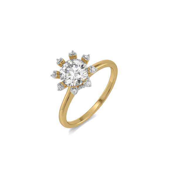 Star Bloom Lab Grown Diamond Ring - Perspective View