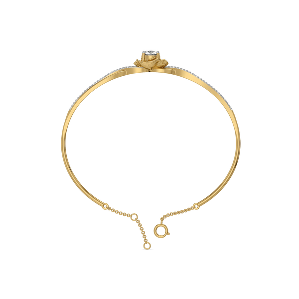 Golden Petal Lab Grown Diamond Bangle - Top View