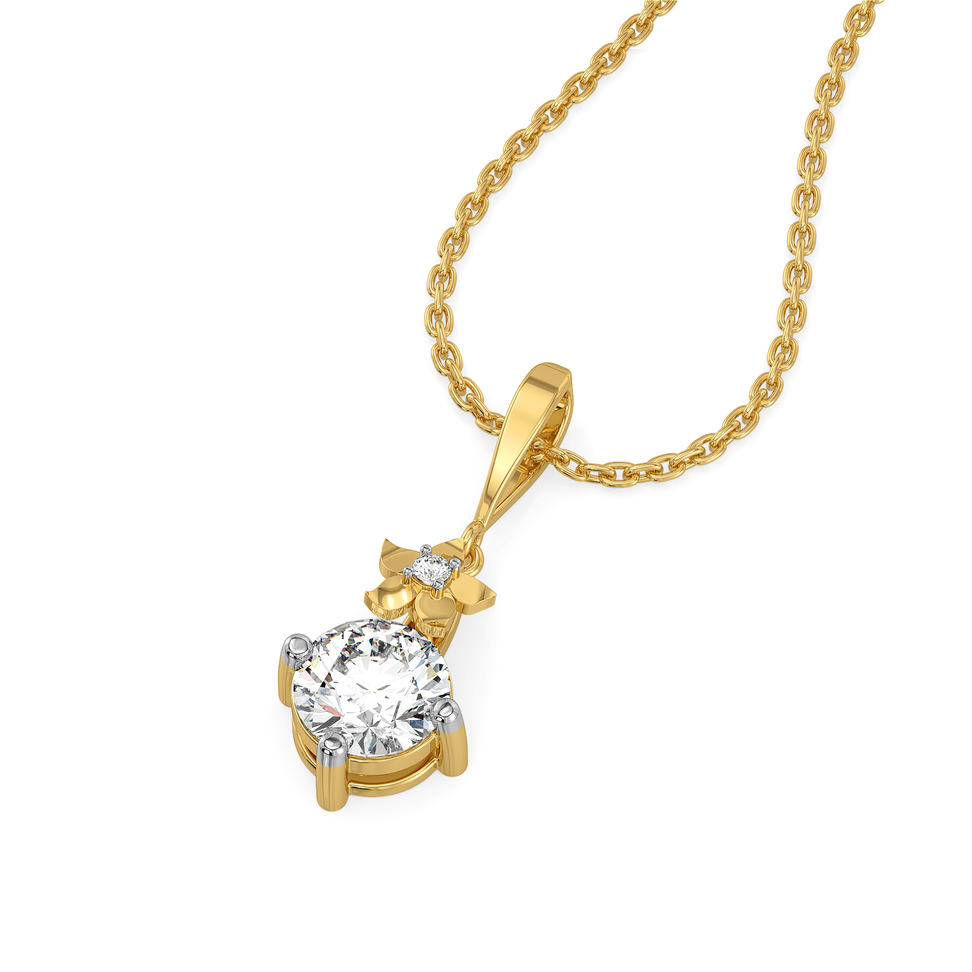 Floret Spark - Pure Gold Lab Diamond Pendant