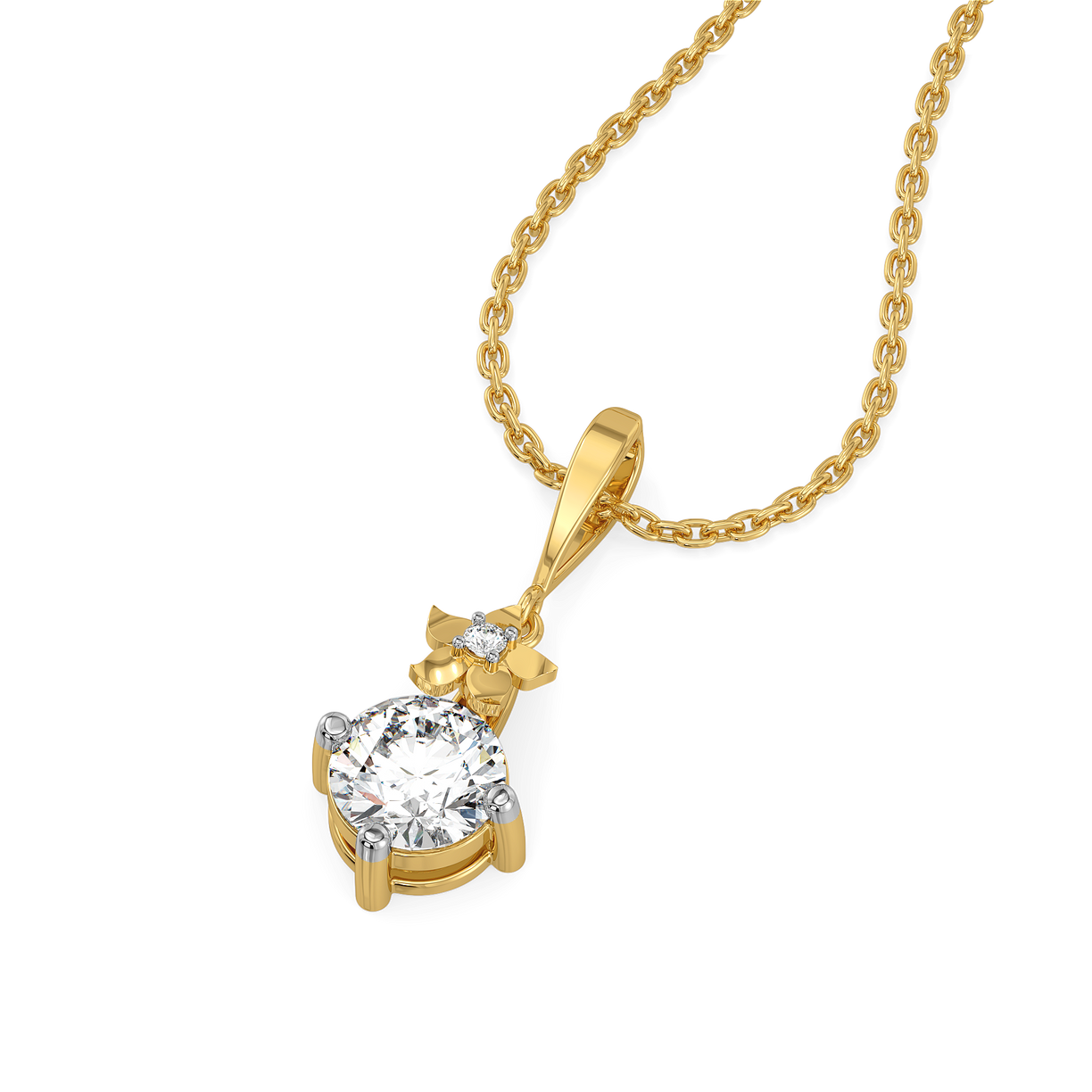 Floret Spark - Pure Gold Lab Diamond Pendant