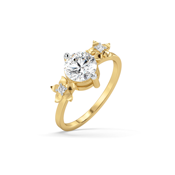 Lukson Floret Spark Pure Gold Lab Grown Diamond Solitaire Ring
