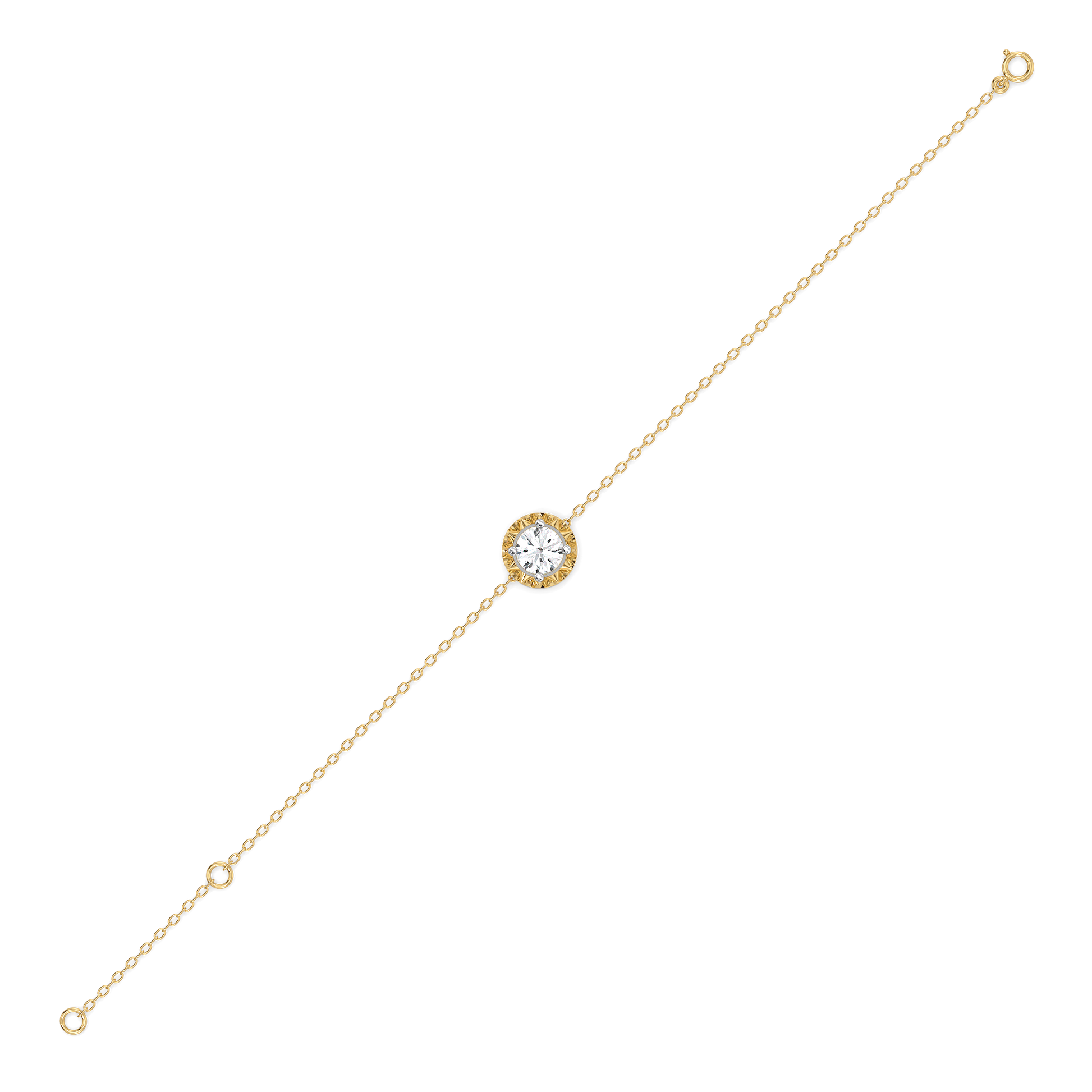 Solitaire Shine - Pure Gold Lab Diamond Bracelet