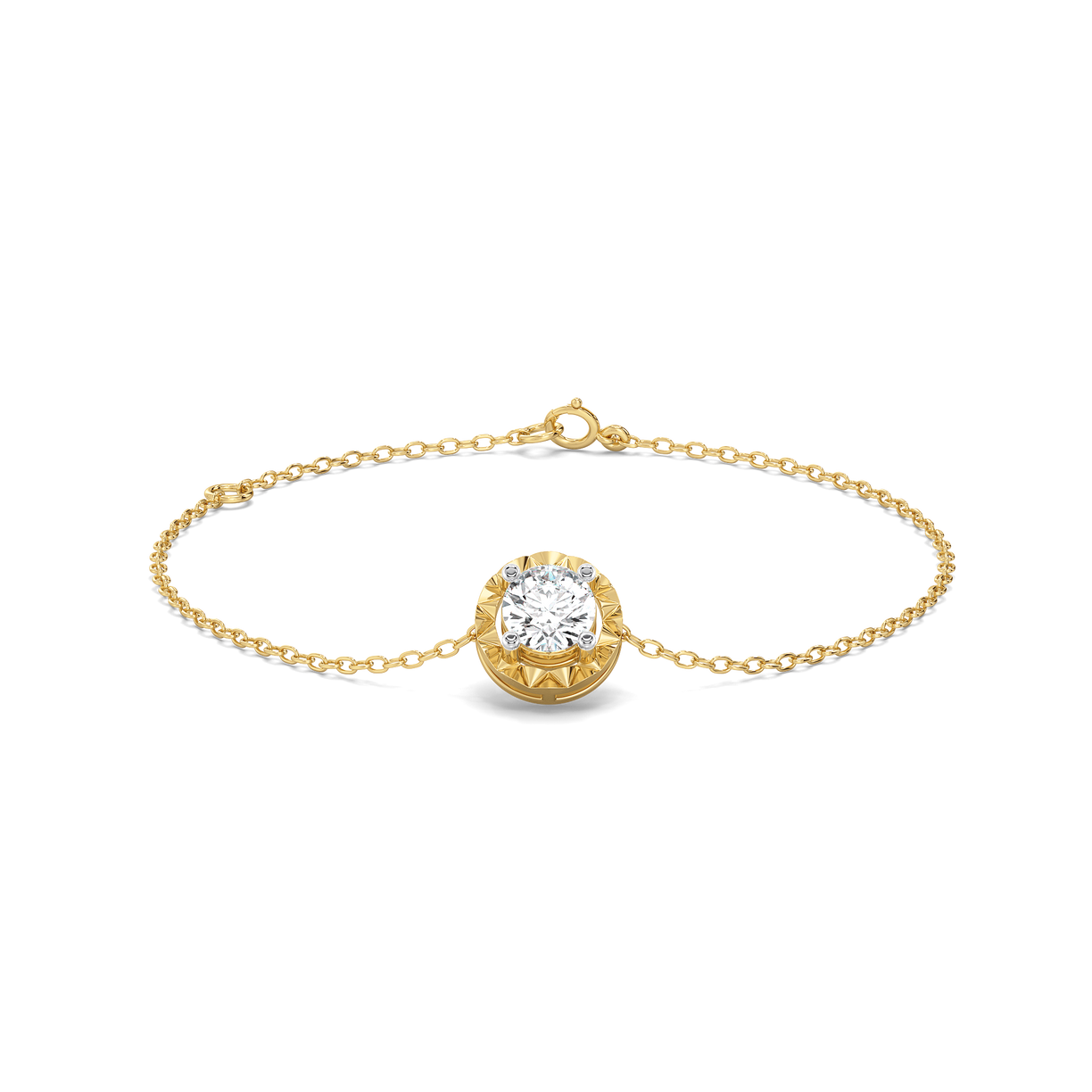 Solitaire Shine - Pure Gold Lab Diamond Bracelet