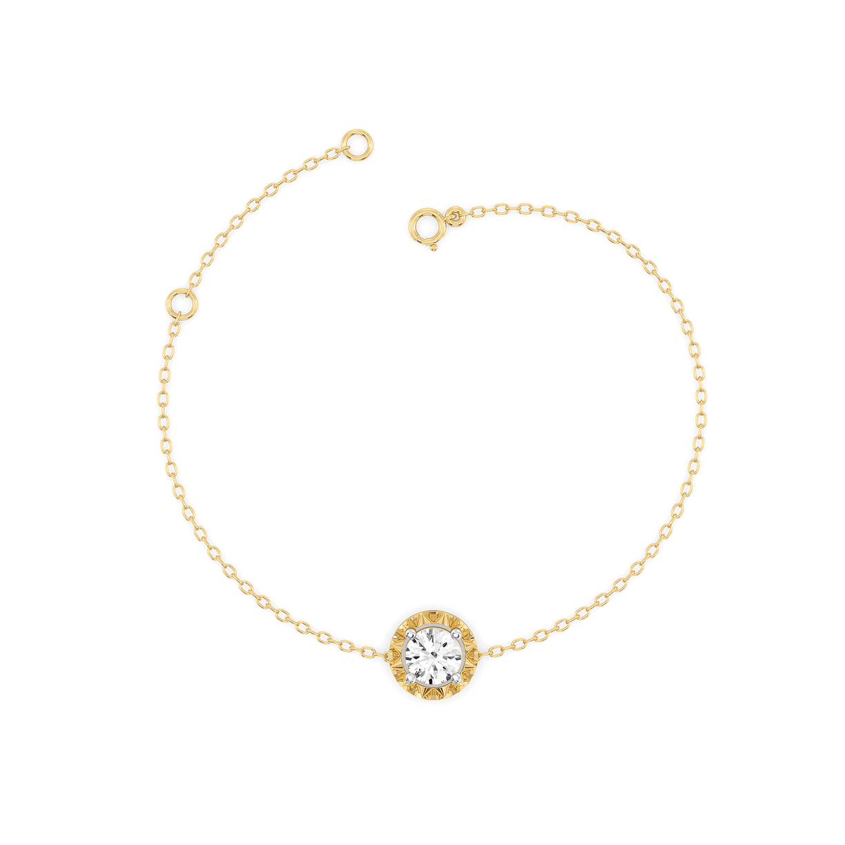 Solitaire Shine - Pure Gold Lab Diamond Bracelet