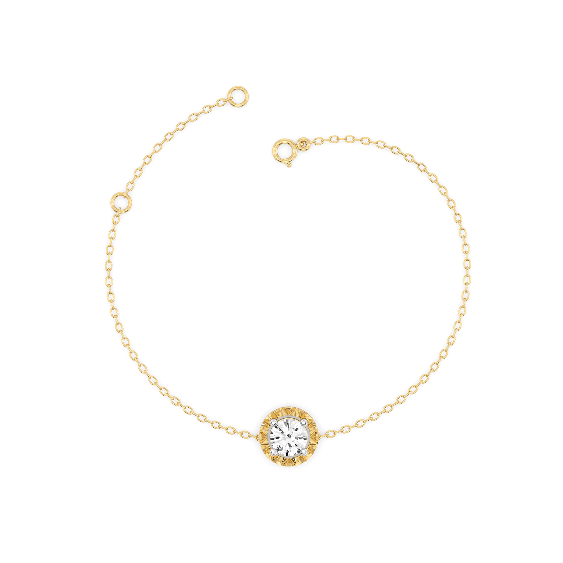 Solitaire Shine - Pure Gold Lab Diamond Bracelet