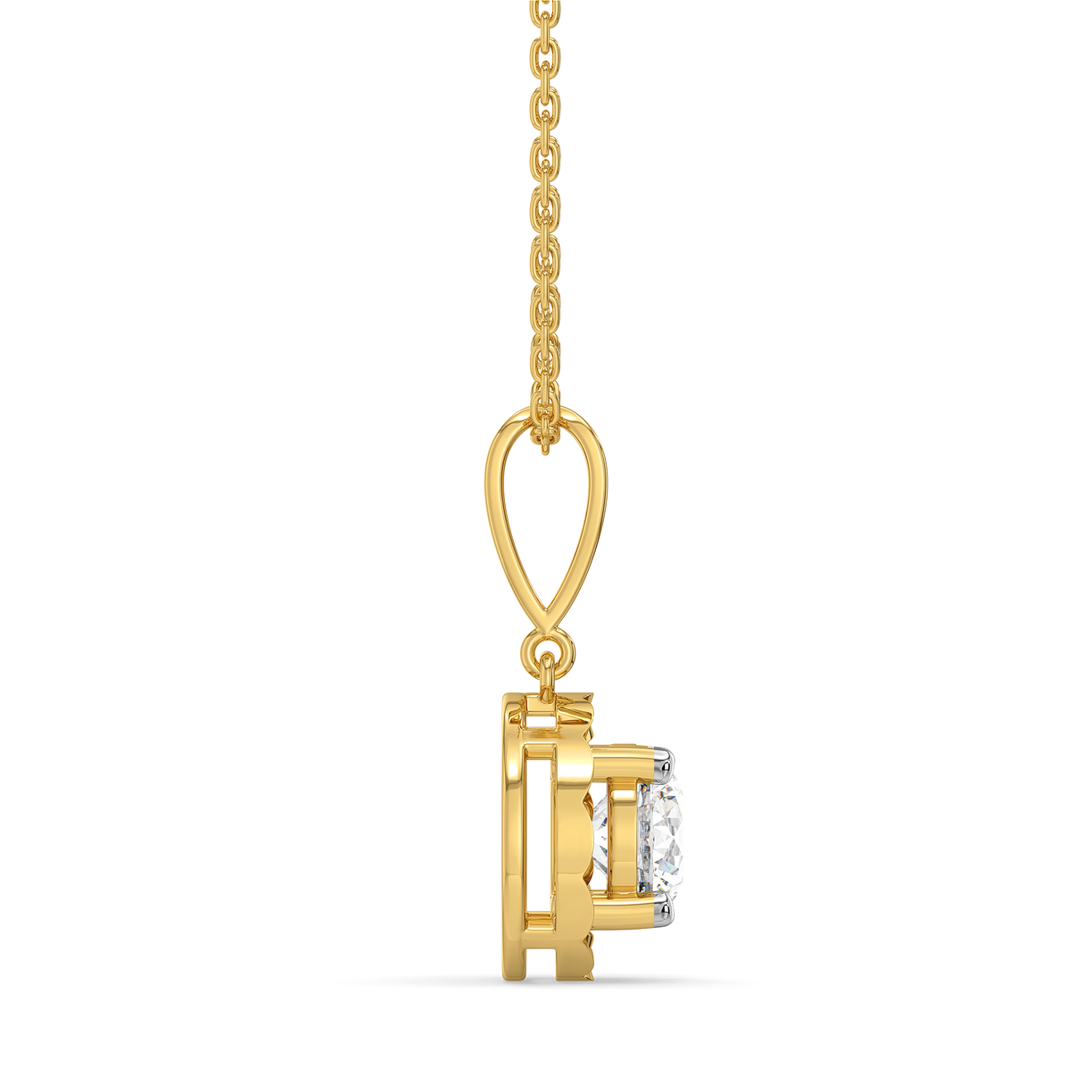 Solitaire Shine - Pure Gold Lab Diamond Pendant