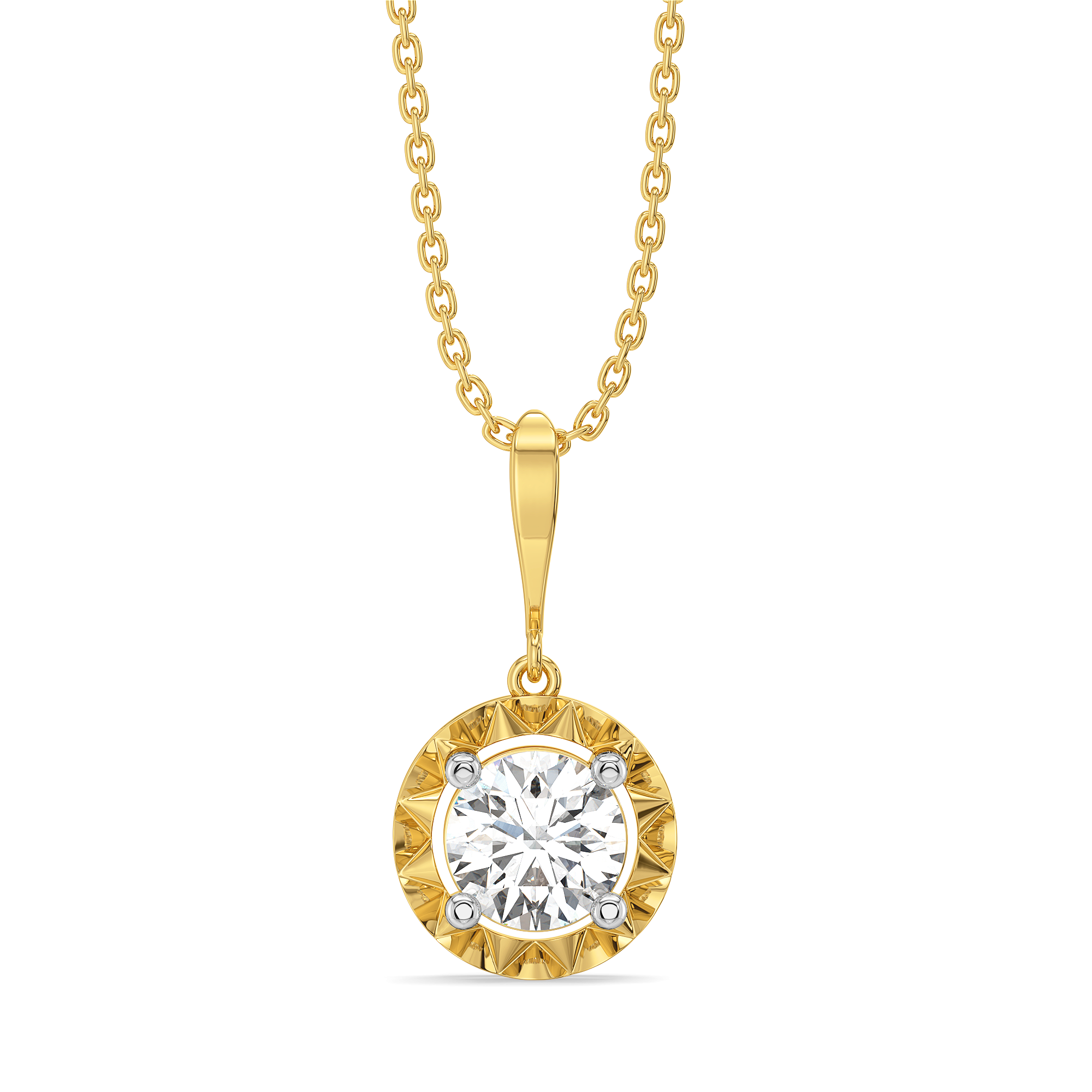 Solitaire Shine - Pure Gold Lab Diamond Pendant