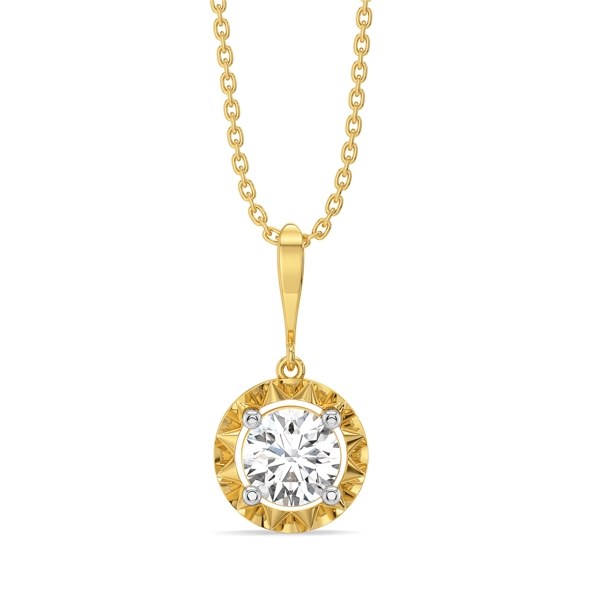 Solitaire Shine - Pure Gold Lab Diamond Pendant