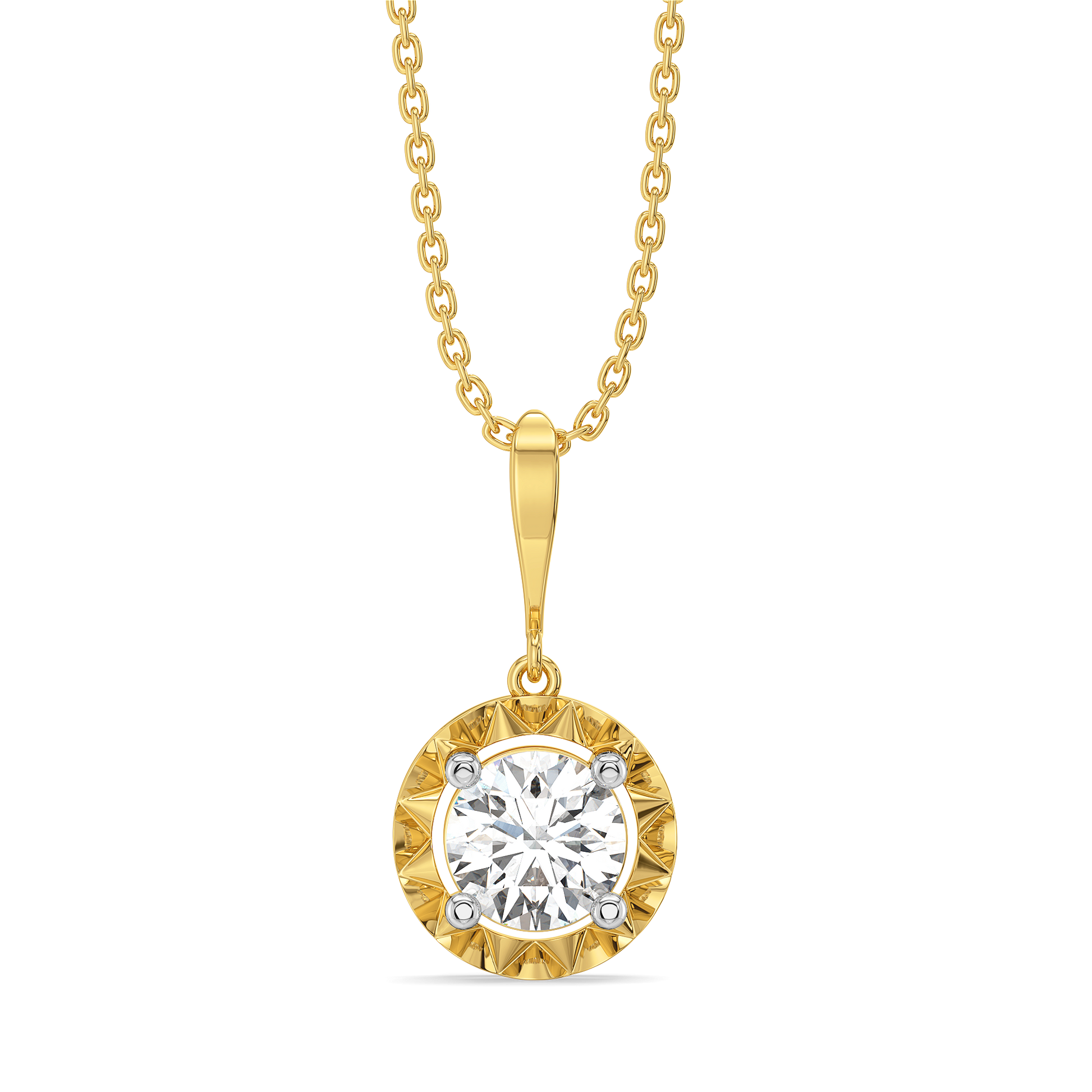 Solitaire Shine - Pure Gold Lab Diamond Pendant