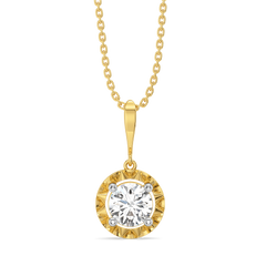Solitaire Shine - Pure Gold Lab Diamond Pendant