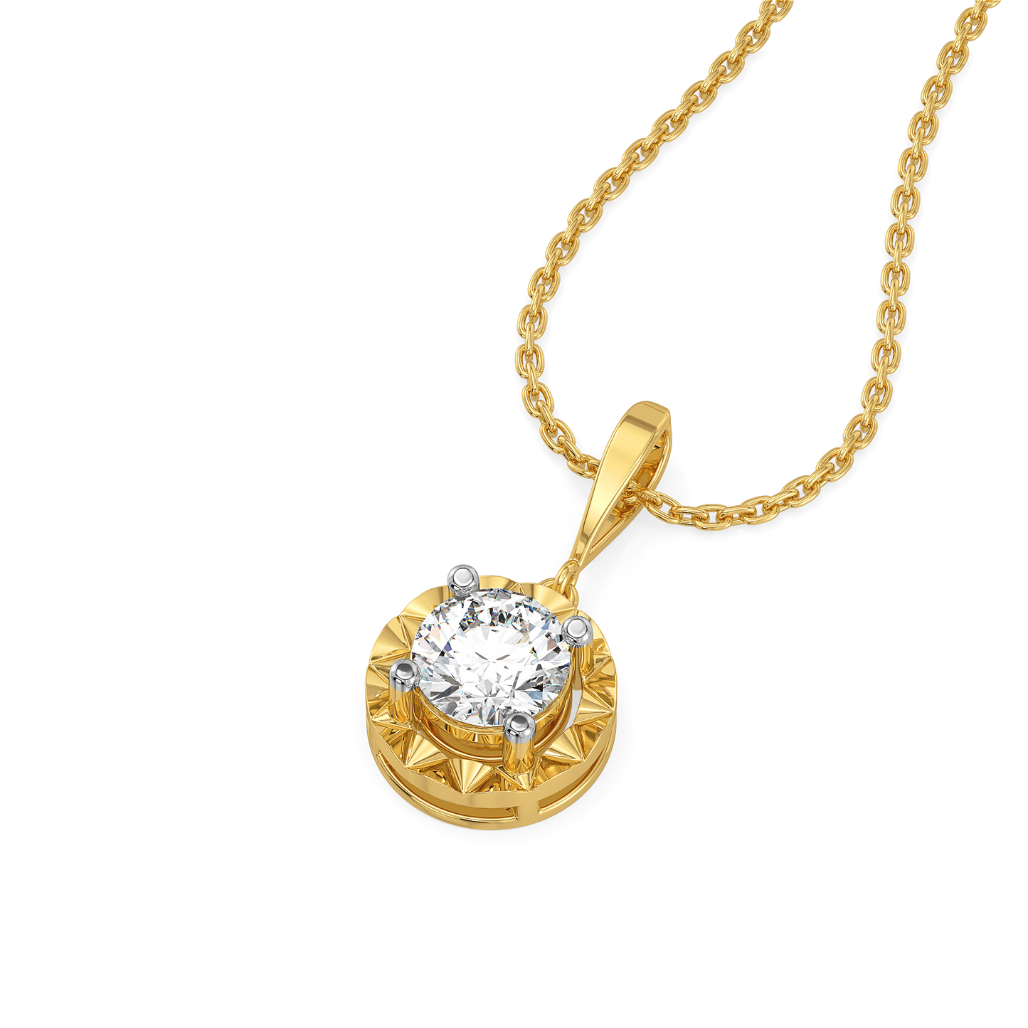 Solitaire Shine - Pure Gold Lab Diamond Pendant