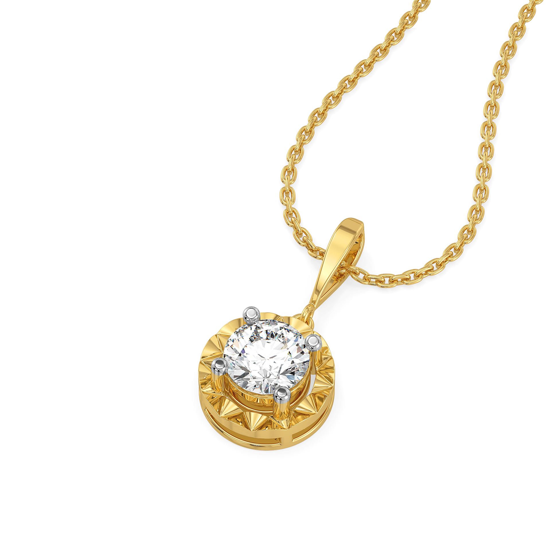 Solitaire Shine - Pure Gold Lab Diamond Pendant