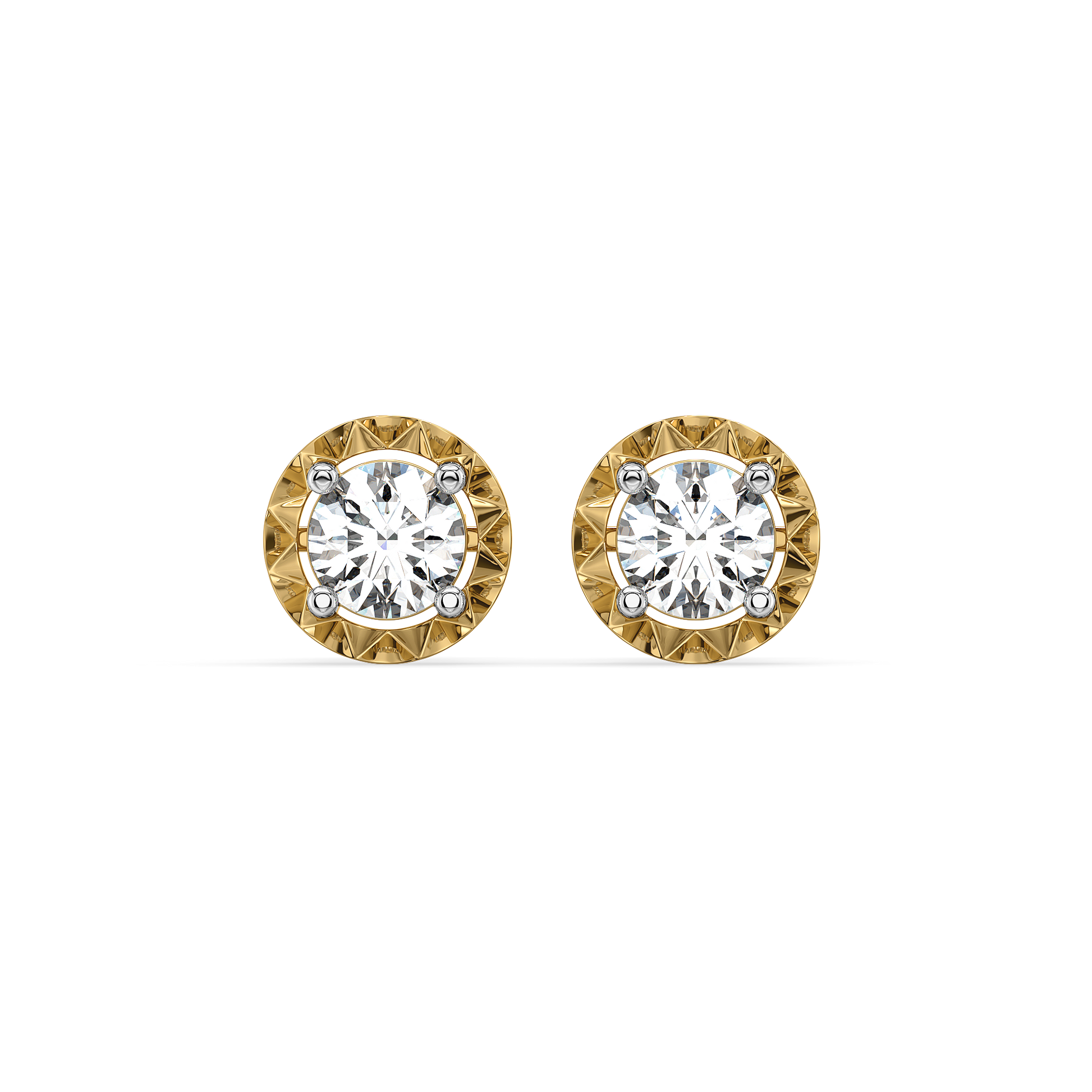 Solitaire Shine - Pure Gold Lab Diamond Stud Earrings