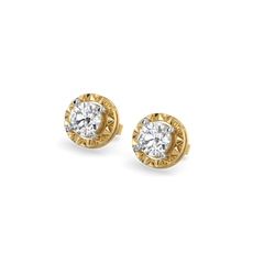 Solitaire Shine - Pure Gold Lab Diamond Stud Earrings