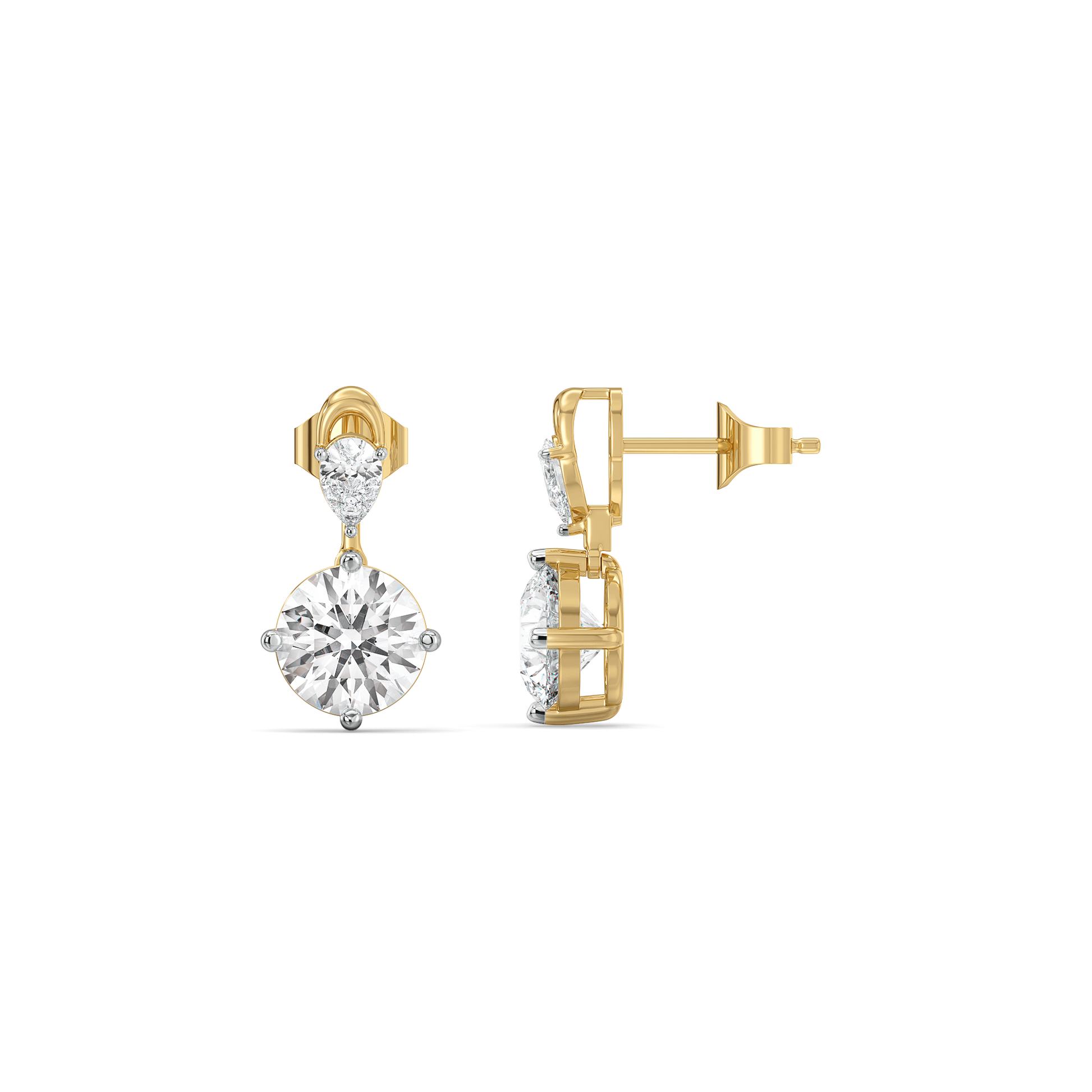 Sunlit Tear Drops - Pure Gold Lab Diamond Earrings