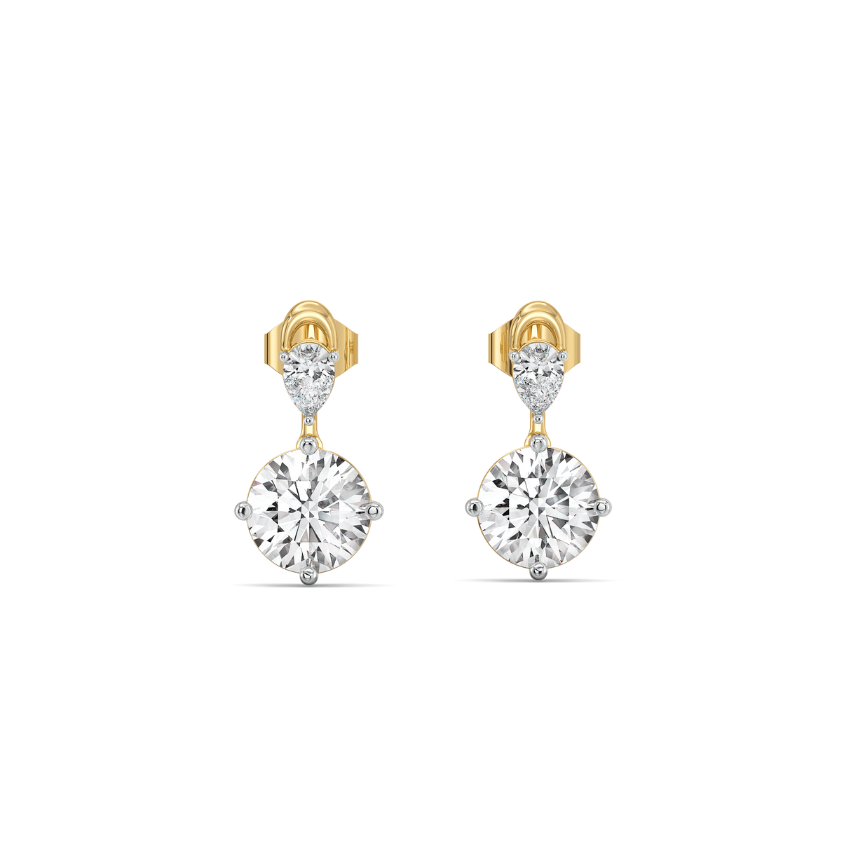 Sunlit Tear Drops - Pure Gold Lab Diamond Earrings