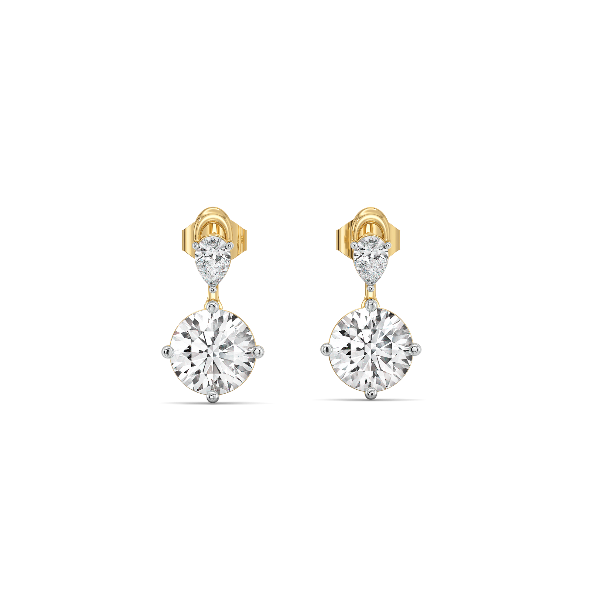 Sunlit Tear Drops - Pure Gold Lab Diamond Earrings