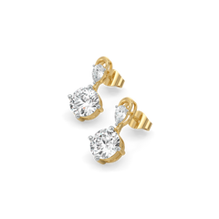 Sunlit Tear Drops - Pure Gold Lab Diamond Earrings