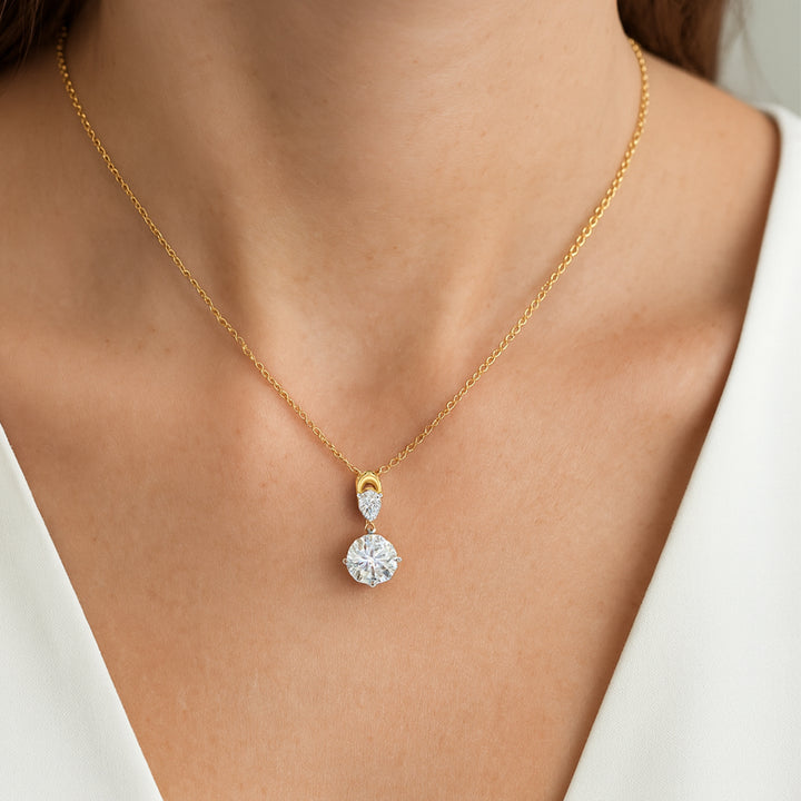 Sunlit Tear - Pure Gold Lab Diamond Pendant