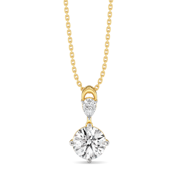 Sunlit Tear - Pure Gold Lab Diamond Pendant