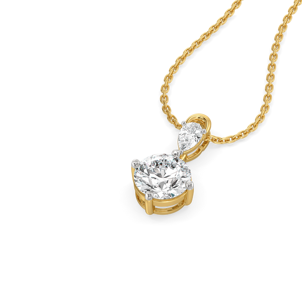 Sunlit Tear - Pure Gold Lab Diamond Pendant