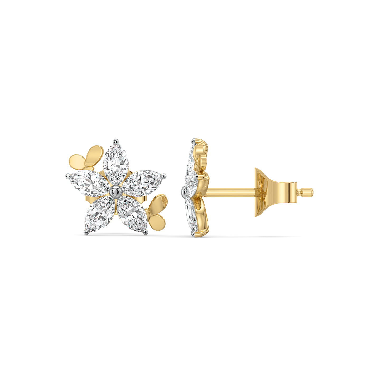 Garden of Light Studs - Pure Gold Lab Diamond Earrings