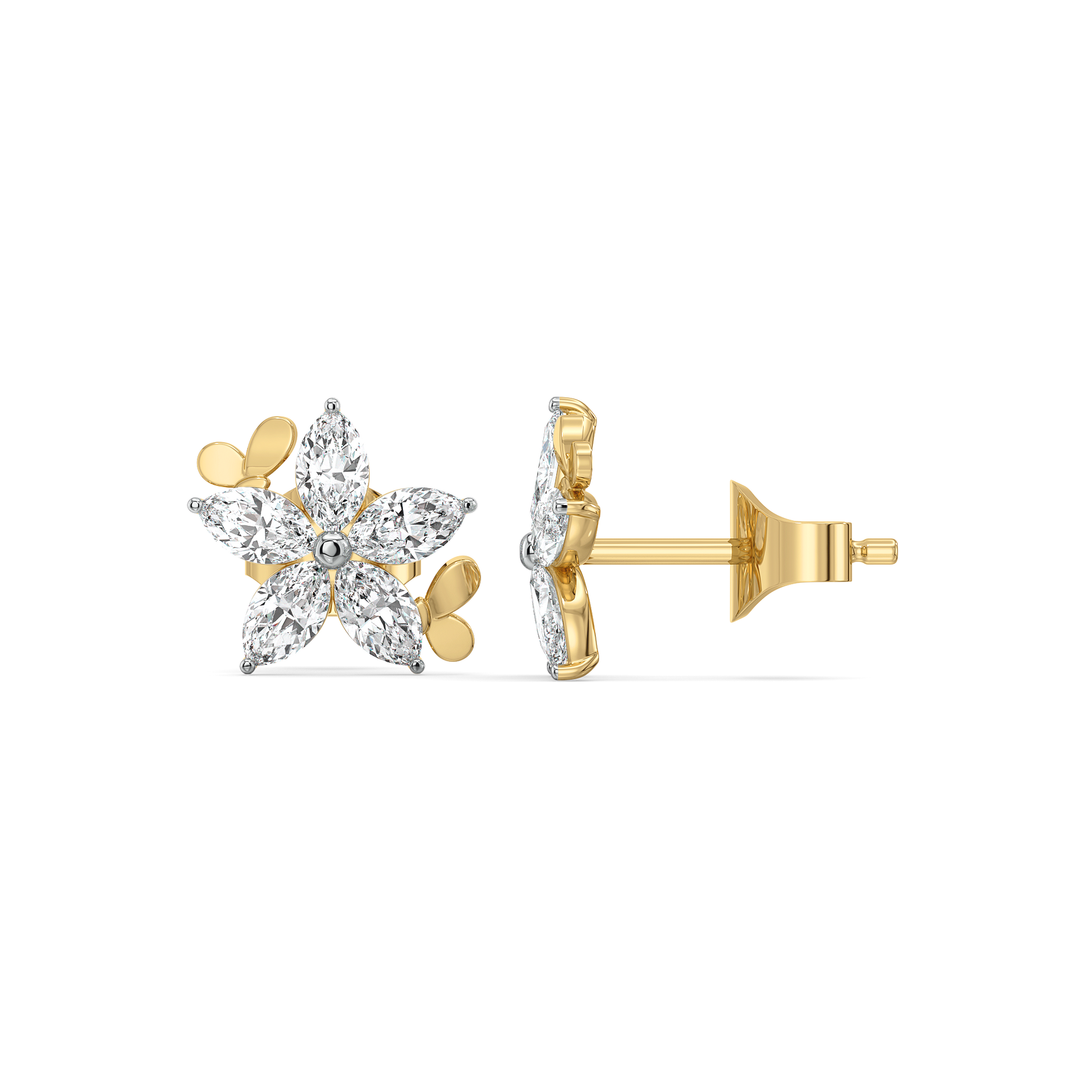 Garden of Light Studs - Pure Gold Lab Diamond Earrings