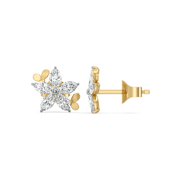 Garden of Light Pure Gold Lab Grown Diamond Earrings for Women - Lukson 
