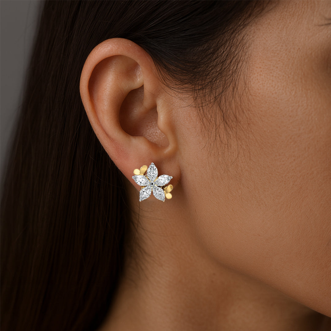 Garden of Light Studs - Pure Gold Lab Diamond Earrings