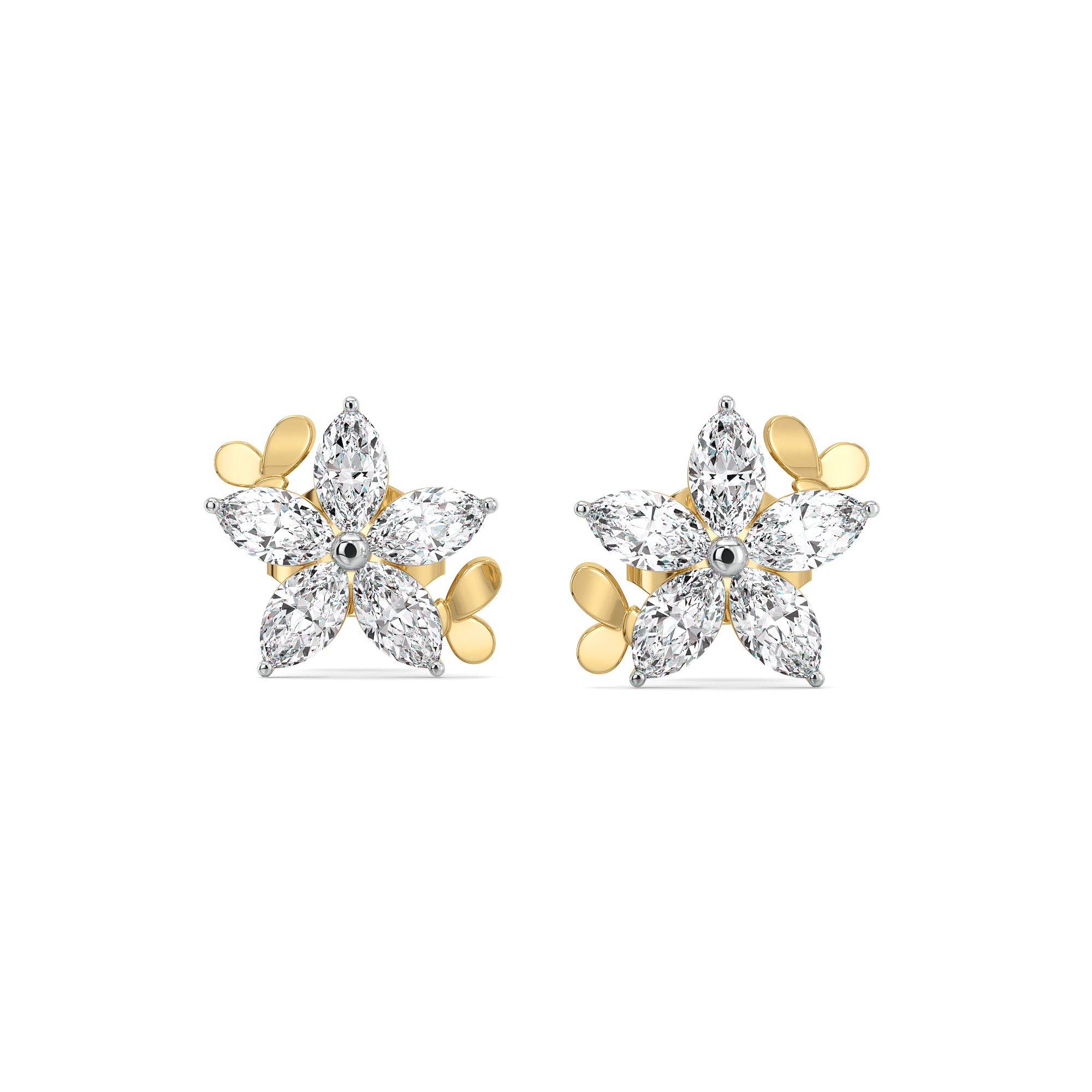 Garden of Light Studs - Pure Gold Lab Diamond Earrings