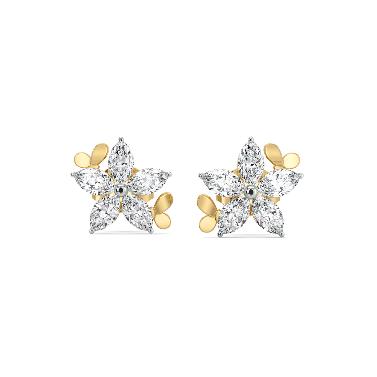 Lukson Garden of Light Studs Pure Gold Lab Grown Diamond Earrings
